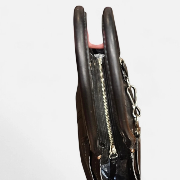 COACH Vintage Hampton Black Leather Satchel with Silver Accents - Picture 8 of 8